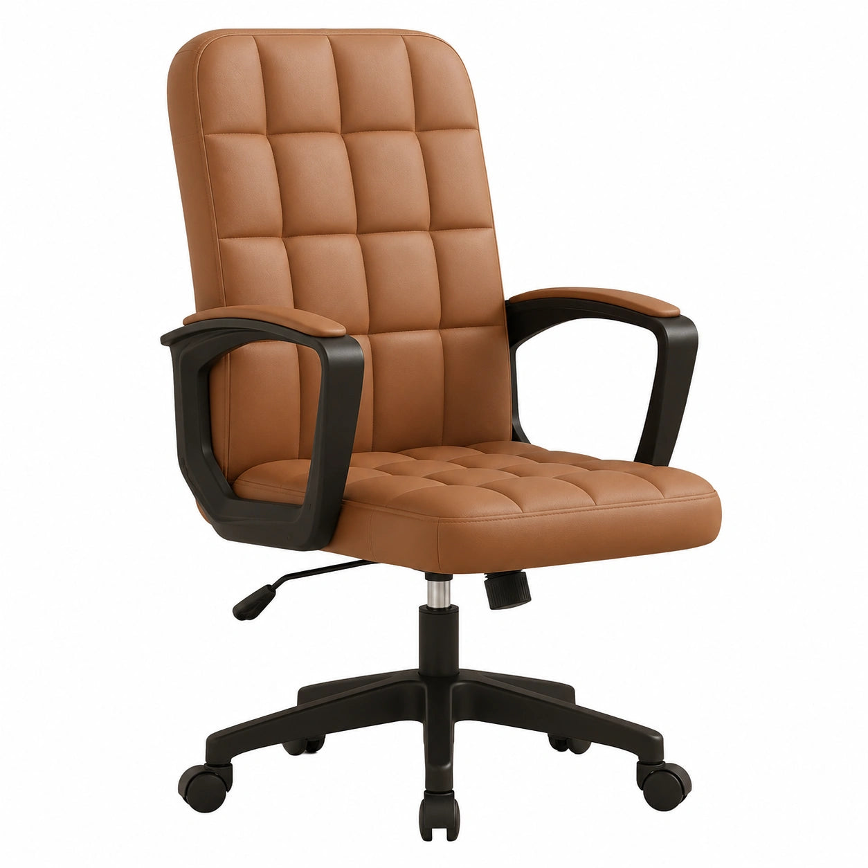 Ergonomischer Lederschreibtischstuhl, 360¡ã drehbar, hhenverstellbar, mit Armlehnen in Kaki