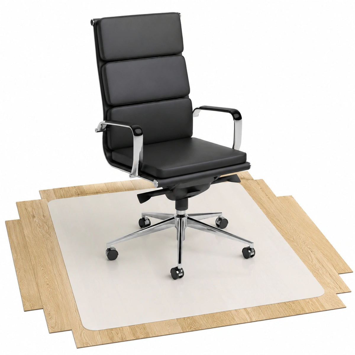 Transparente Bodenschutzmatte für Bürostühle ¨C Laminat, Parkett & Fliesen ¨C rutschfest & lrmdmmend, perfekt für Homeoffice, 90 x 120 cm