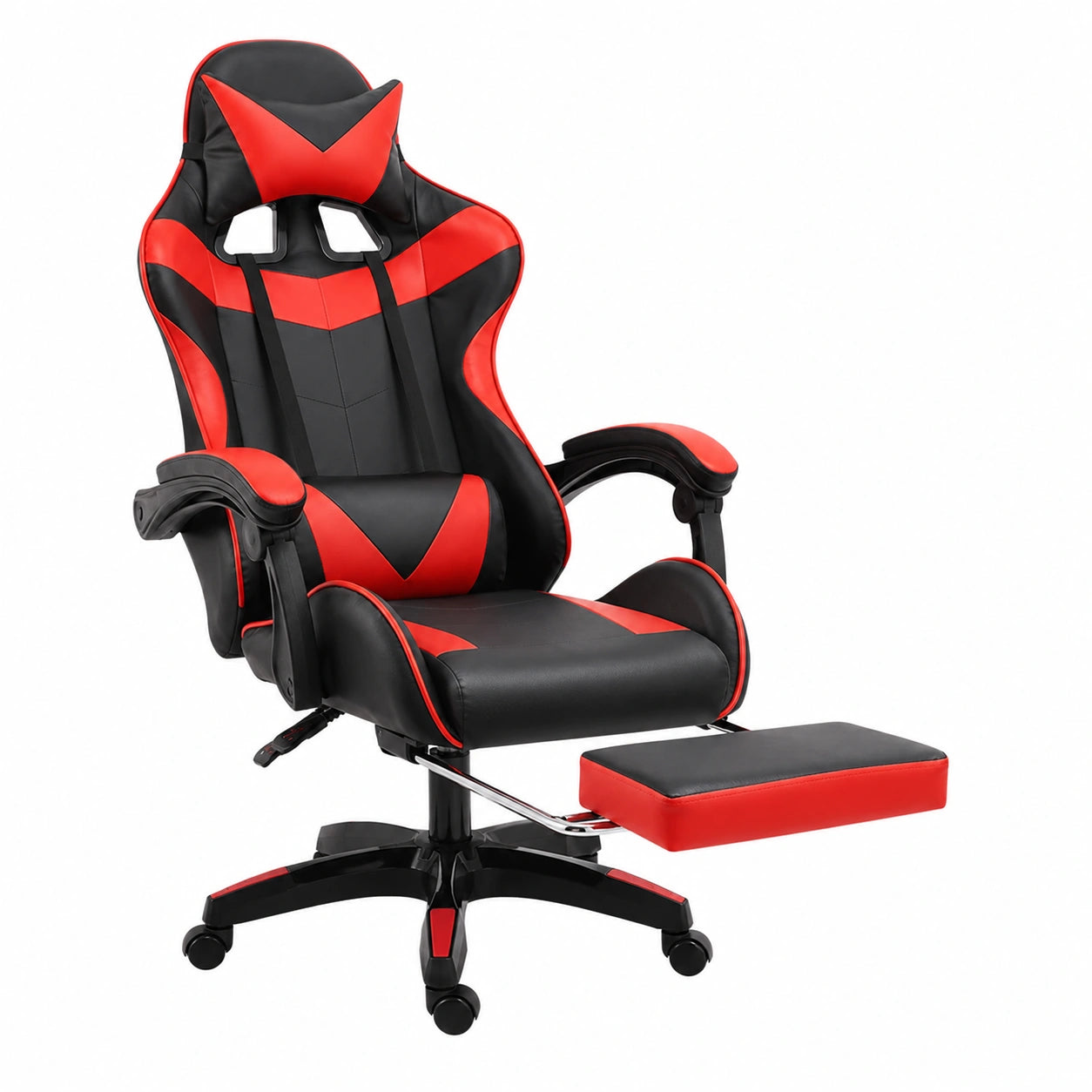 Verstellbarer Ergonomischer Gaming-Stuhl mit Liegefunktion in Rot