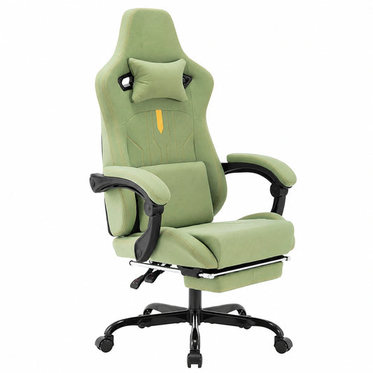 Ergonomischer Gaming-Stuhl mit Fustütze und Lendenstütze in Grün