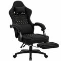 Ergonomischer Gaming-Stuhl mit Fustütze und Gelkissen, Verstellbarer Bürostuhl für Erwachsene, Schwarz