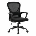 Ergonomischer Bürostuhl mit Lordosenstütze und Armlehnen, 360¡ã drehbar, hhenverstellbar, gepolstertes Sitzkissen, Netzrücken, Wippfunktion