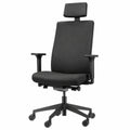 Ergonomischer Bürostuhl mit Kopfstütze, Schwarz, Umweltsiegel, Modernes Design für Homeoffice