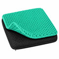 Ergonomisches Gel-Sitzkissen für Büro- und Autositz, weich und bequem, inklusive waschbarem, rutschfestem Bezug (Grün, 43x39x4 cm)