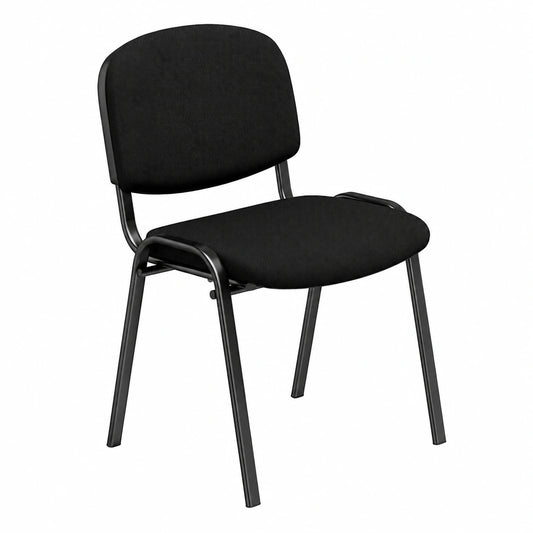COSTWAY Stapelbare Konferenzstühle 5er-Set, Besucherstühle ohne Armlehnen, Metallrahmen, Wartezimmer, Büro, Schwarz