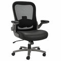 Ergonomischer Schwerlast-Drehstuhl aus Leder, bis 220 kg, Schwarz