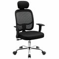 Ergonomischer Bürostuhl mit verstellbarer Rückenlehne und Kopfstütze, 135¡ã Wippfunktion, bis 130 kg belastbar, atmungsaktiv