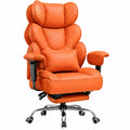 Ergonomischer Gaming-Stuhl von COMHOMA, Belastbarkeit bis 180 kg, mit Lenden- und Fustütze, kombiniert Kunstleder und Mesh, 150¡ã neigbare Rückenlehne, Chefsessel in Orange
