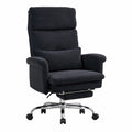 Ergonomischer Bürostuhl mit Fustütze, klappbaren Armlehnen und Kopfstütze, geeignet bis 226 kg, dicker Sitzpolsterung, für Home Office und Schreibtisch, schwarz