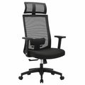 Ergonomischer Bürostuhl mit Netzstoff, einstellbaren Lendenstützen und Kopfstütze, arretierbare Neigung bis 120¡ã, schwarz