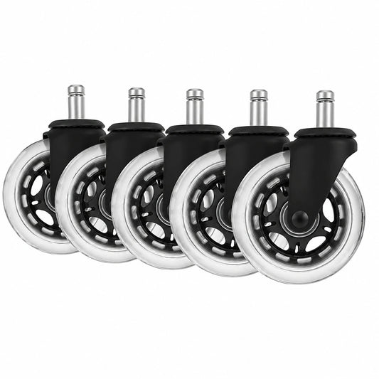 YOHOOLYO Set aus 5 Rollen, 10x22mm, für Bürostühle und Schreibtischstühle, nicht geeignet für 1KEA und Topstar Modelle