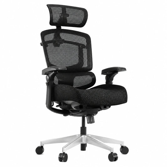 Ergonomischer Bürostuhl ErgoX Pro von FLEXISPOT mit vielseitiger Verstellbarkeit und hoher Belastbarkeit, Schwarz