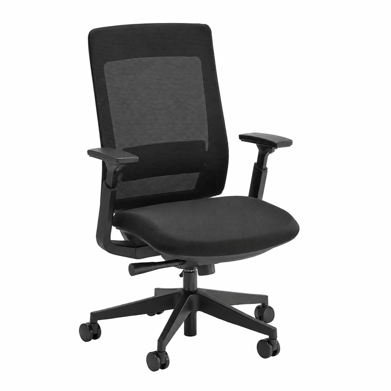Ergonomischer Bürostuhl Schwarz mit 3D-Armlehnen und Lordosenstütze - Verstellbarer Drehstuhl für Home Office & Büro bis 150 kg