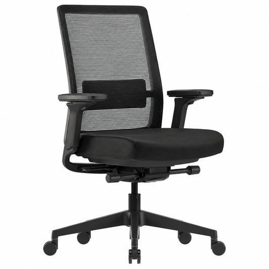 Ergonomischer Bürostuhl Mattschwarz mit Kippfunktion und Lordosenstütze