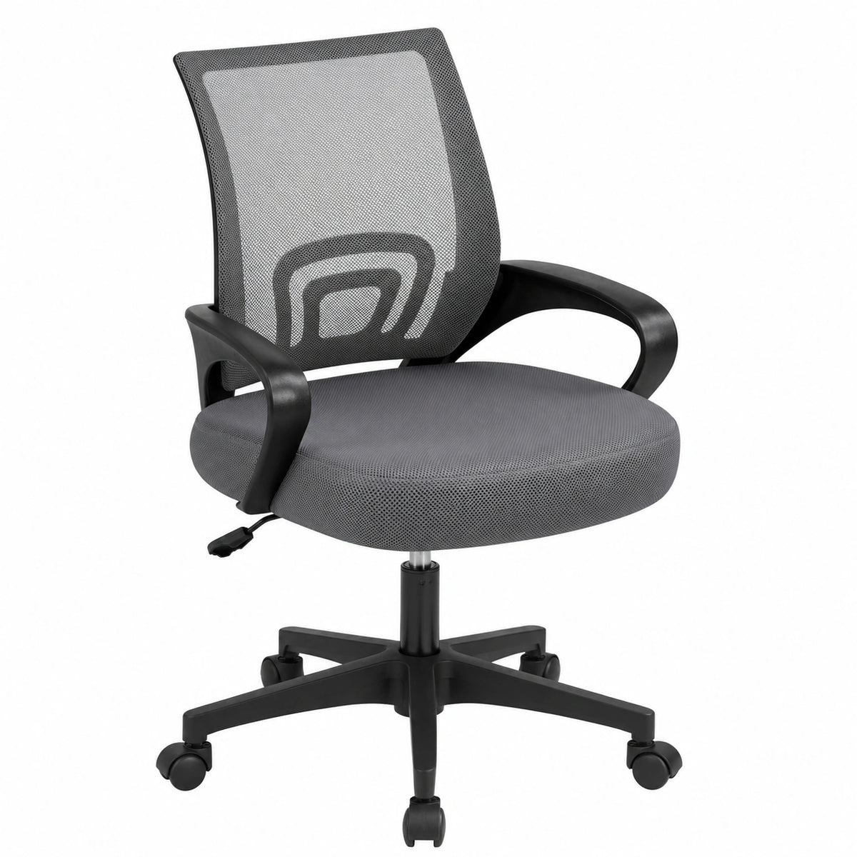Ergonomischer Netz-Bürostuhl mit Armlehnen, drehbar, hhenverstellbar, bis 136 kg, dunkelgrau