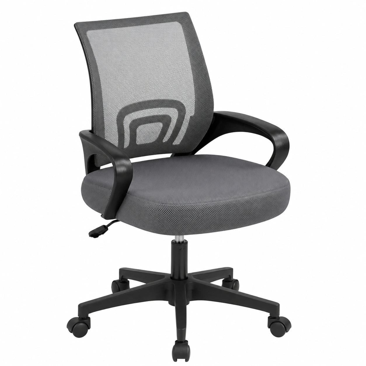 Ergonomischer Netz-Bürostuhl mit Armlehnen, drehbar, hhenverstellbar, bis 136 kg, dunkelgrau