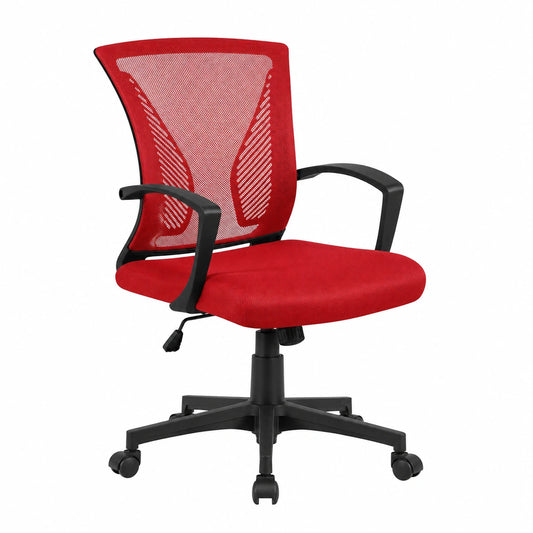 Ergonomischer Bürostuhl mit Netz, hhenverstellbar, atmungsaktiv, bis 136 kg, Rot
